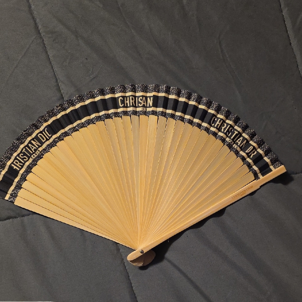Christian Dior Black and Tan Fan